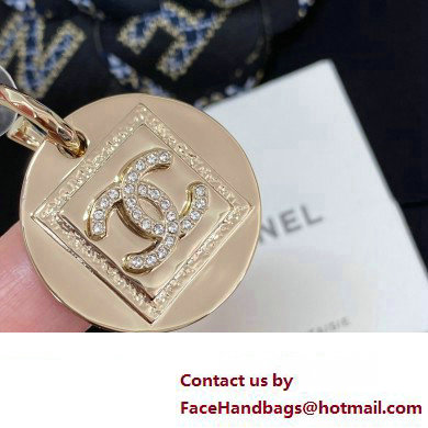 Chanel Pendant Earrings in Metal  &  Strass. Gold  &  Crystal ABA353 2023